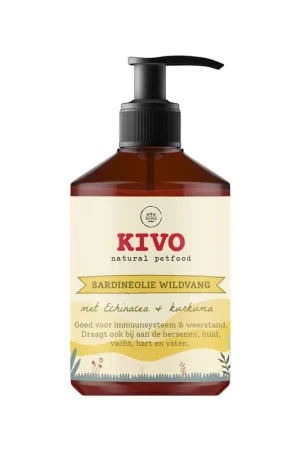 Seizoensaanbieding Kivo Petfood Sardineolie met Echinacea & Kurkuma