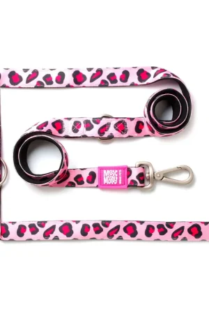 Express Levering Max & Molly Multi-Function Hondenriem - Leopard Pink