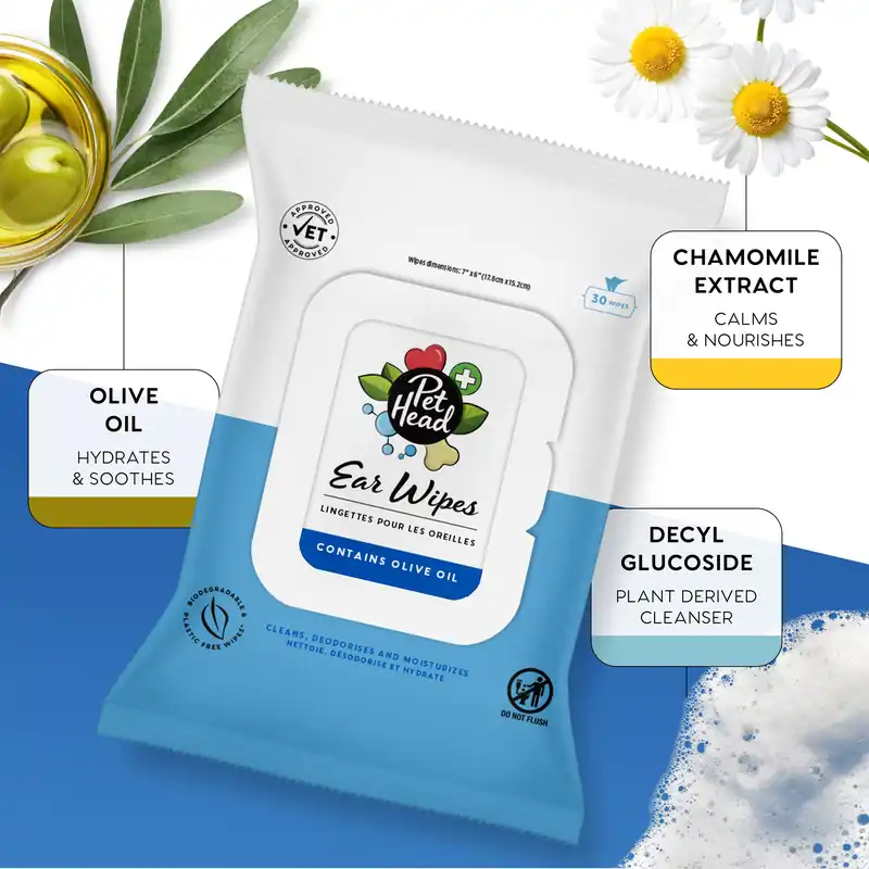 Pet Head Health Ear wipes 30ct. Betaalbaar