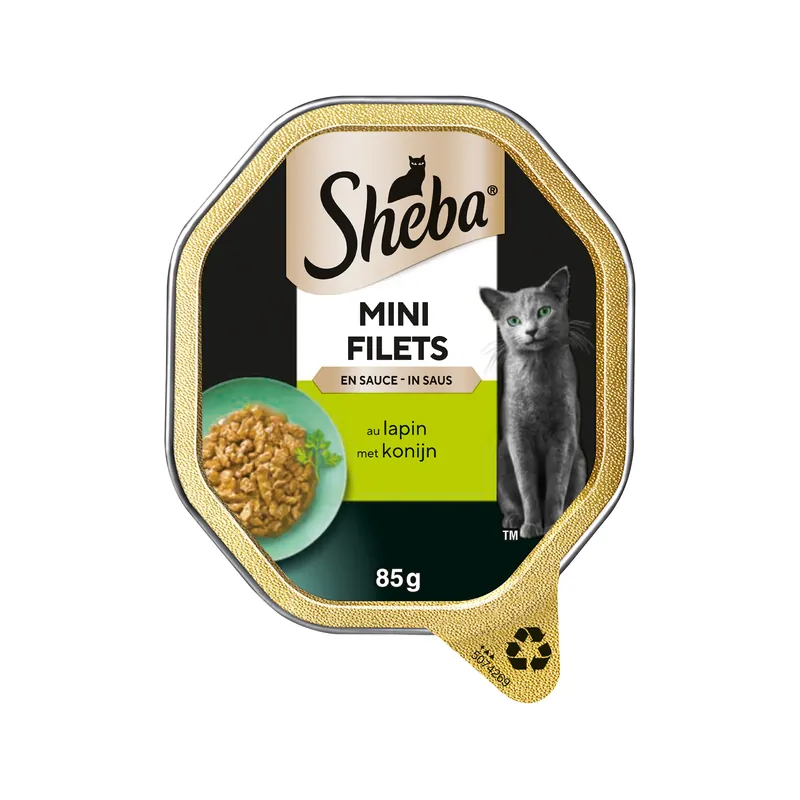 Bestel Nu Sheba Mini Filets in saus - Wild & Konijn