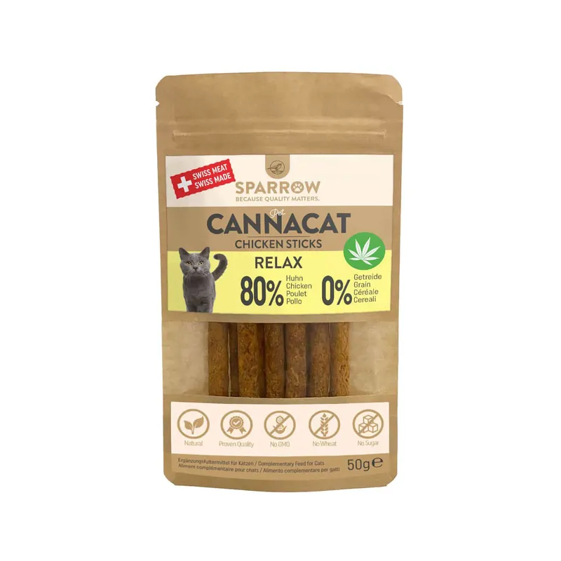 SPARROW Pet CannaCat Kip Sticks met CBD Koop Vandaag