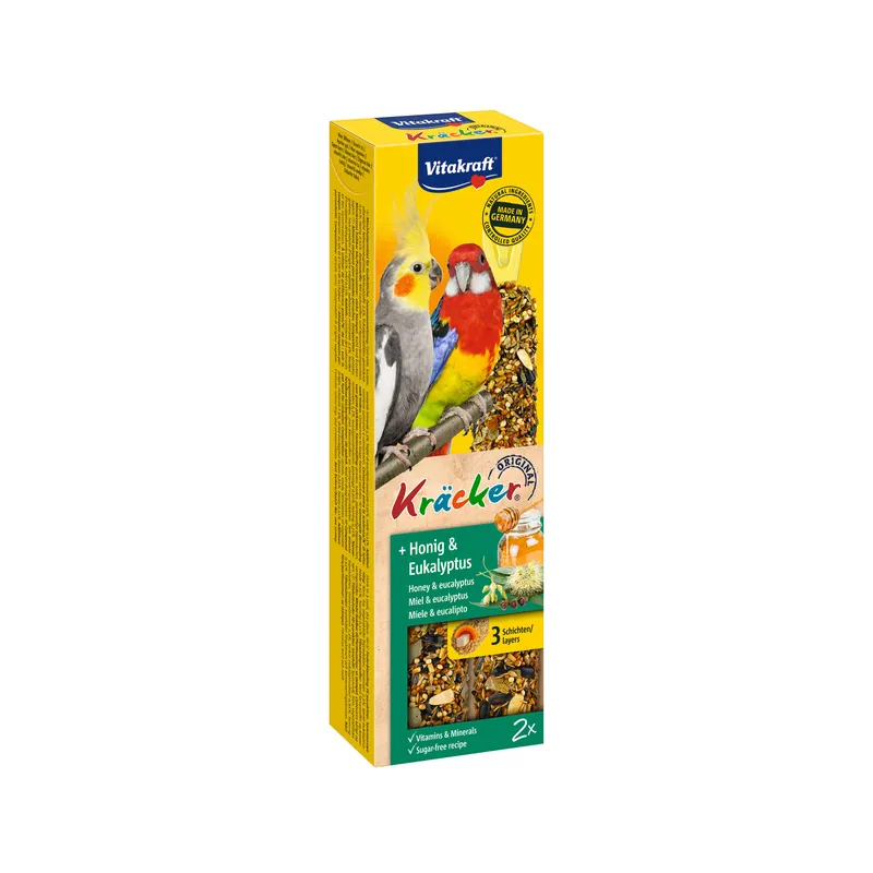 Dagaanbieding Vitakraft Kräcker Original Valkparkiet - Honing & Eucalyptus