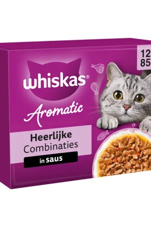 Dagaanbieding Whiskas 1+ Natvoer - Aromatic Heerlijke Combinaties in Saus