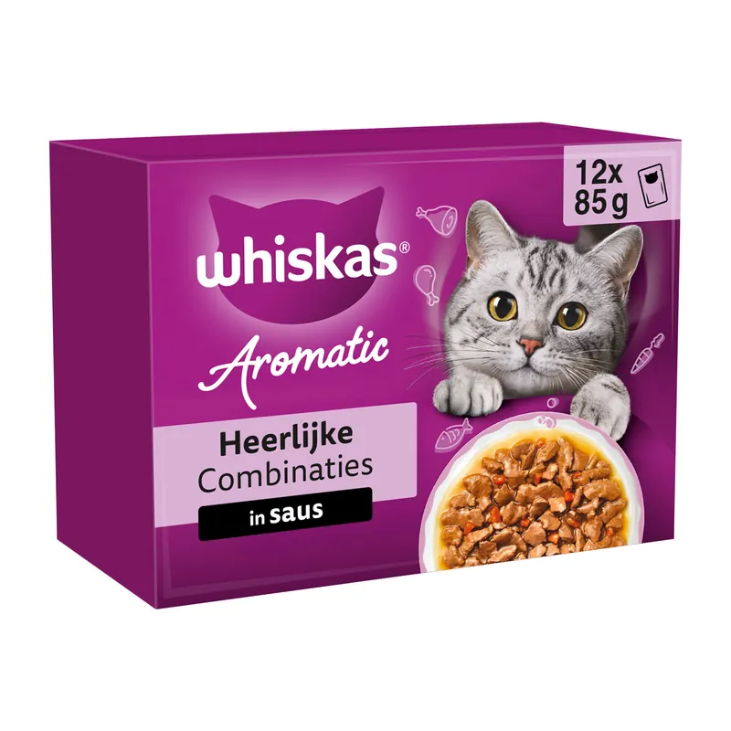 Dagaanbieding Whiskas 1+ Natvoer - Aromatic Heerlijke Combinaties in Saus