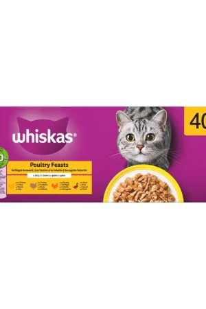 Whiskas 1+ Natvoer - Gevogelte Selectie in Gelei Goedkoop