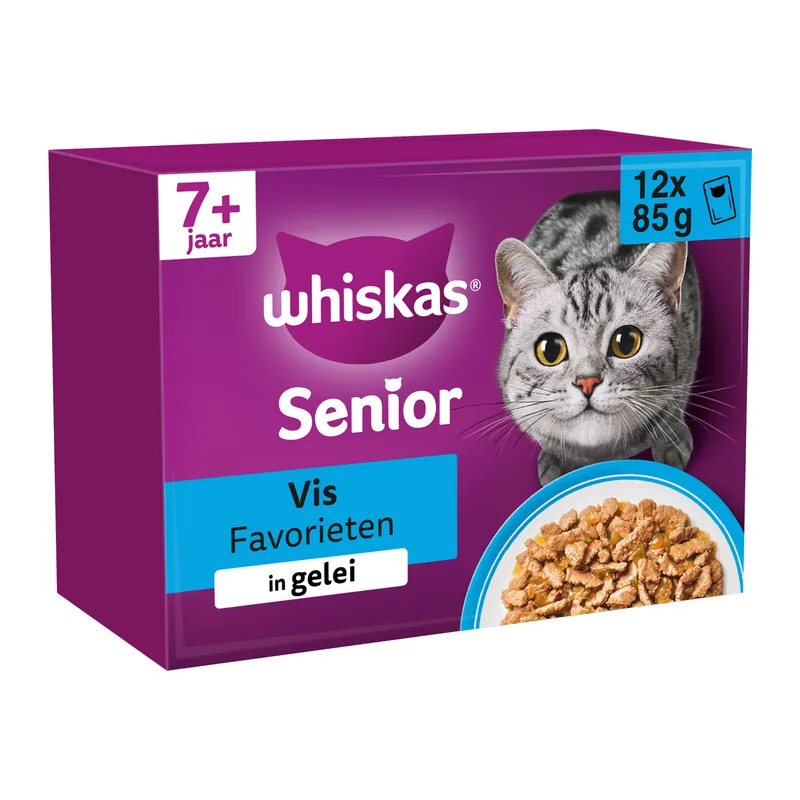 Finale Uitverkoop Whiskas 7+ Natvoer - Vis Selectie in Gelei