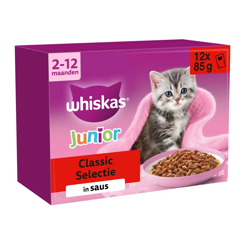 Express Levering Whiskas Junior Natvoer - Classic