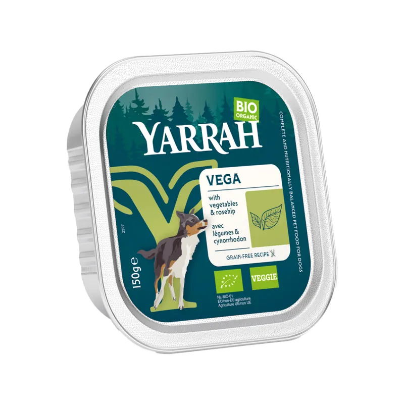Yarrah - Bio Natvoer Hond Kuipje Chunks Vega Gratis Retour