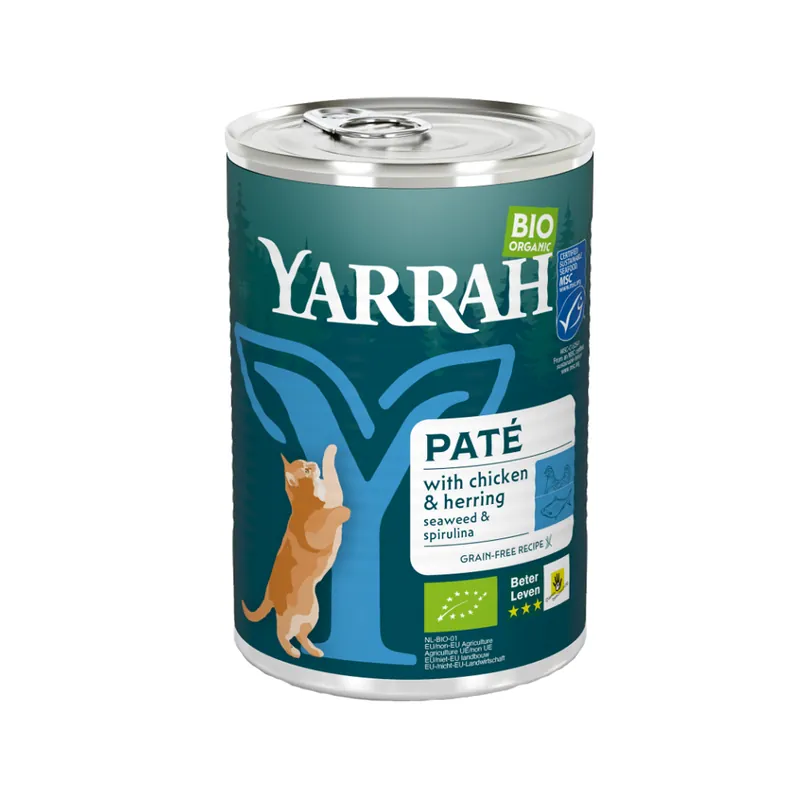 Exclusieve Aanbieding Yarrah - Natvoer Kat Blik Paté met Kip en vis Bio