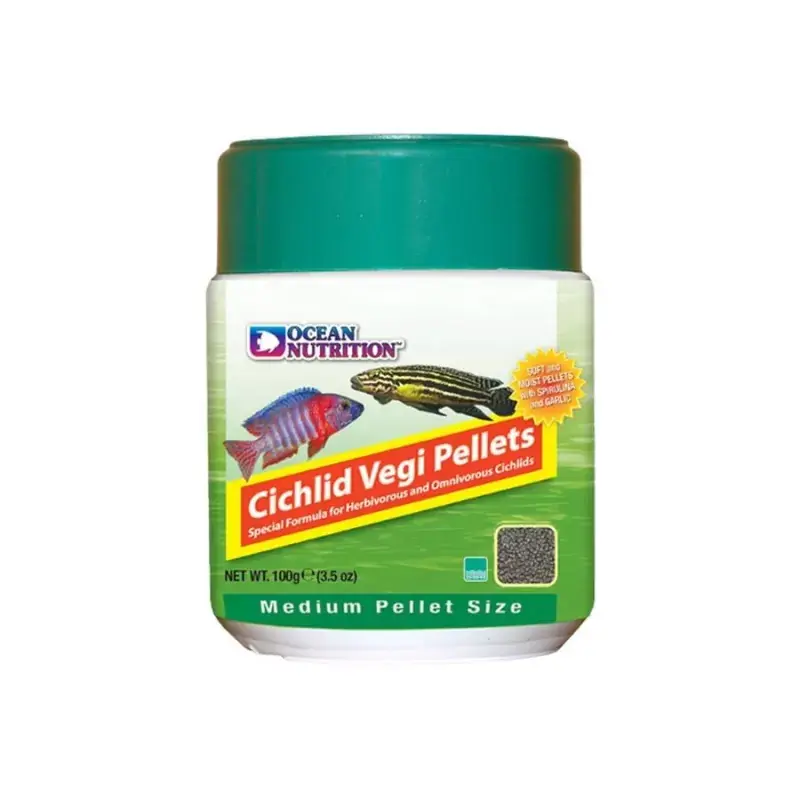 Betrouwbaar Ocean nutrition cichlid vegi pellets medium 100g