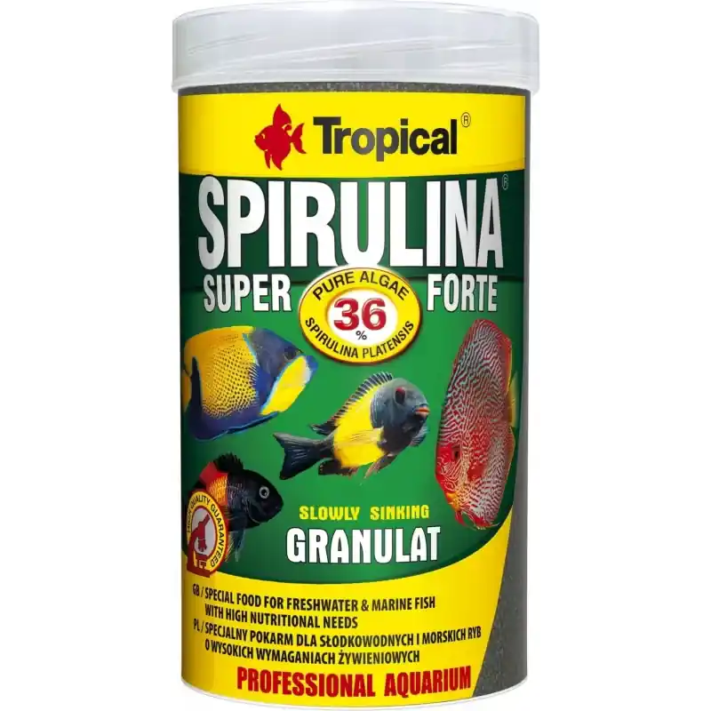 Direct Verzonden Tropical Spirulina super forte granulaat 36% 1000ml