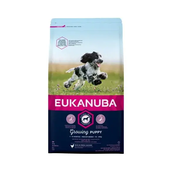 Snelle Levering Eukanuba Dog Growing Puppy Medium Breed 3 kilo