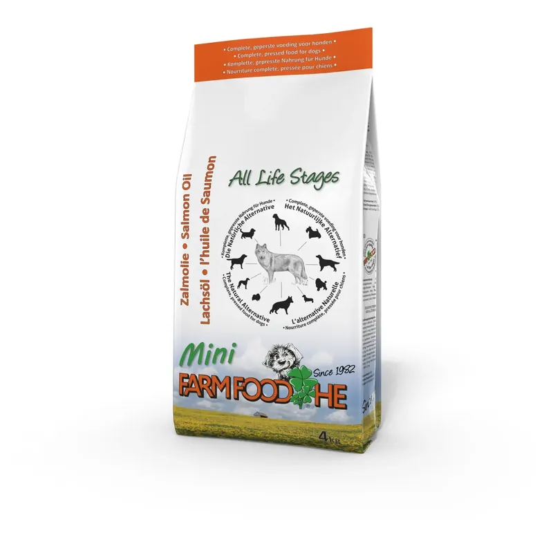 Voordeelprijs Farm Food HE Zalmolie puppy/mini 4 kg