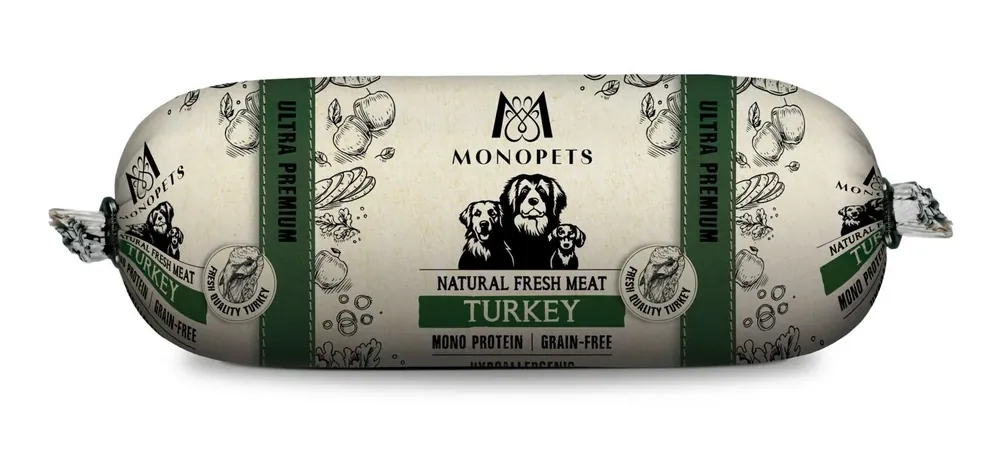 Seizoensaanbieding Monopets Fresh Meat Dog Sausage Turkey 600 gr