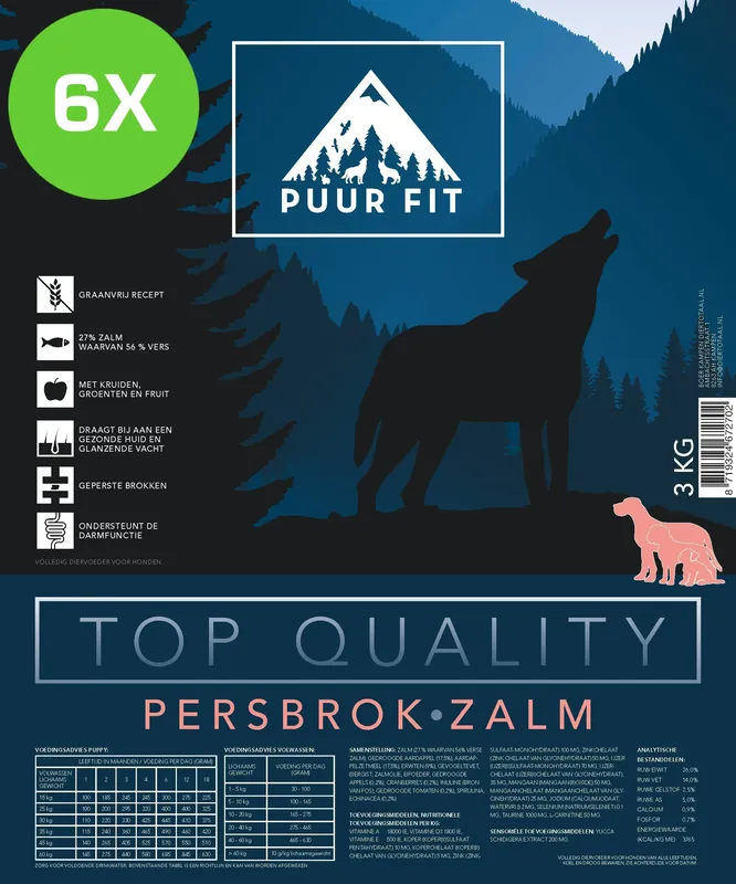 6x Puur Fit Top Quality Persbrok Zalm 15 kg Koop Online