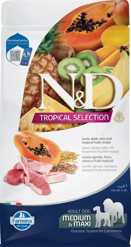 Actieprijs N&D Dog Tropical Selection Lamb Adult Med/Maxi 2 kg