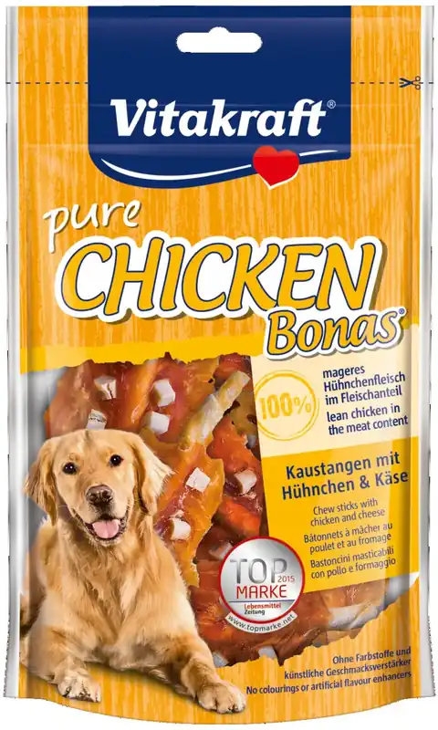 Uitverkoop 10 verpakkingen Vitakraft BONAS sticks kipfilet + kaas 80 gram