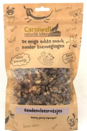 Beperkte Voorraad Carniwell Eendenvleesrotsjes 100 gram