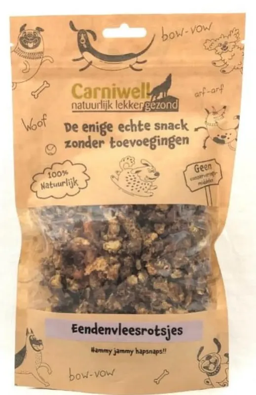 Beperkte Voorraad Carniwell Eendenvleesrotsjes 100 gram