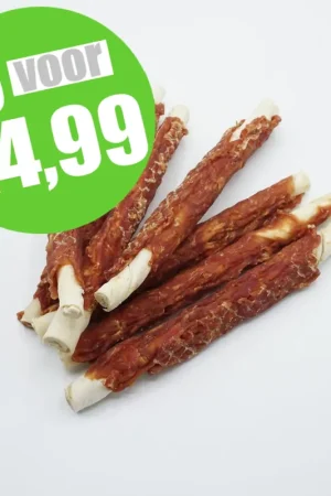Voordeelprijs Puur Fit Rawhide met eend - Hondensnack - 400 gram - 13 cm