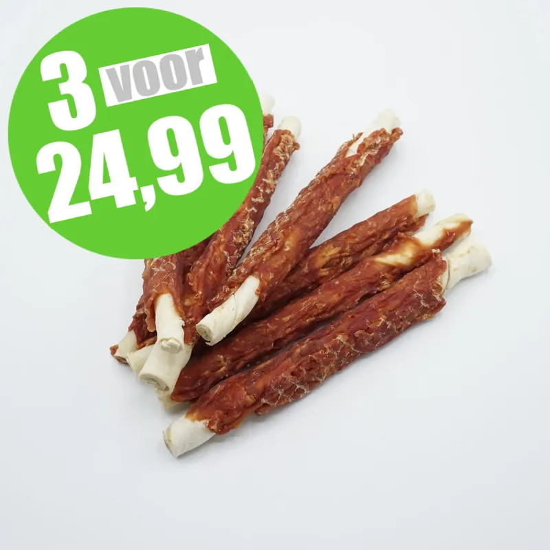Voordeelprijs Puur Fit Rawhide met eend - Hondensnack - 400 gram - 13 cm
