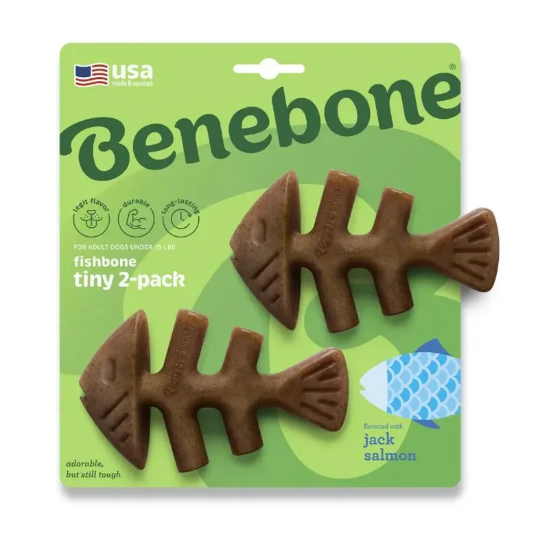 Hete Deal Benebone Fishbone Tiny Zalm