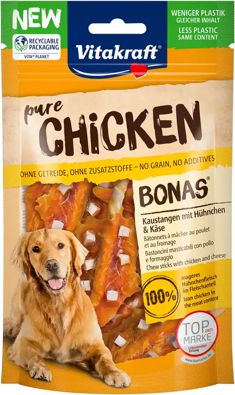 Vitakraft Chicken Bonas Sticks Kipfilet Kaas - hondensnack - 80 gram Hoge Kwaliteit