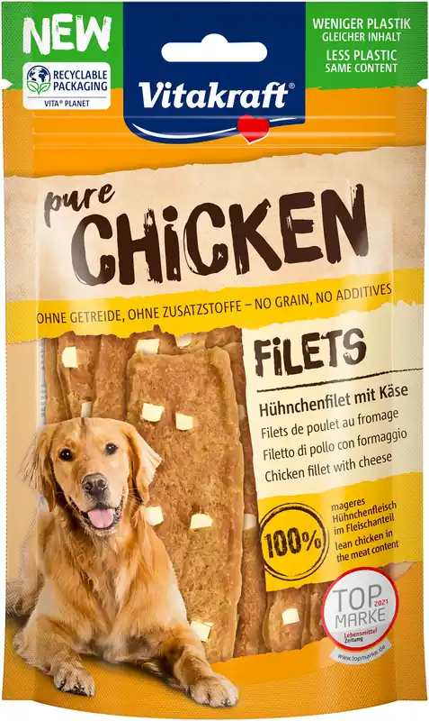 Actieprijs Vitakraft Chicken Kipfilets Met Kaas - hondensnack - 80 gram