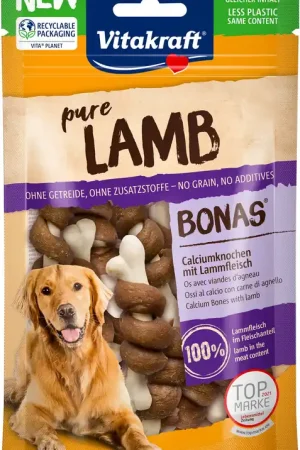 Beperkte Voorraad Vitakraft Lamb Bonas Calciumbotten Hond - hondensnack - 80 gram