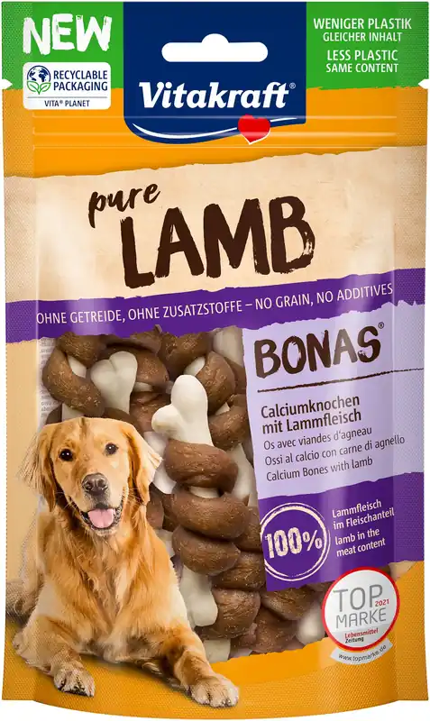 Beperkte Voorraad Vitakraft Lamb Bonas Calciumbotten Hond - hondensnack - 80 gram