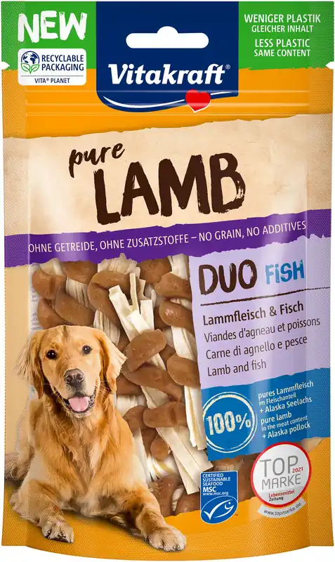 Vitakraft Lamb Duo Vleesstrips Lam & Vis MSC - hondensnack - 80 gram Actieprijs