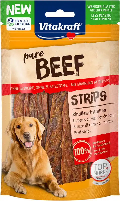 Vitakraft Beef Vleesstrips - hondensnack - 80 gram Laatste Kans