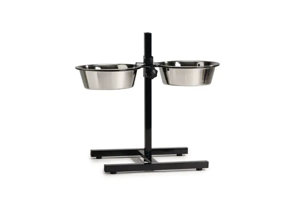 Beeztees Hondenstand. Met 2 RVS Bakken 20 cm Zwart Meest Verkocht