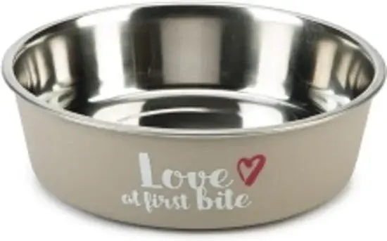 Beeztees rvs eetbak hond First Bite grijs 14 cm Laatste Kans