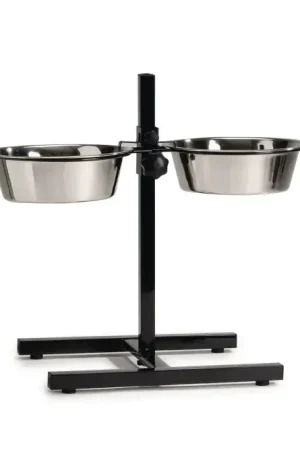 Veilige Betaling Beeztees Hondenstand. Met 2 RVS Bakken 28 cm Zwart