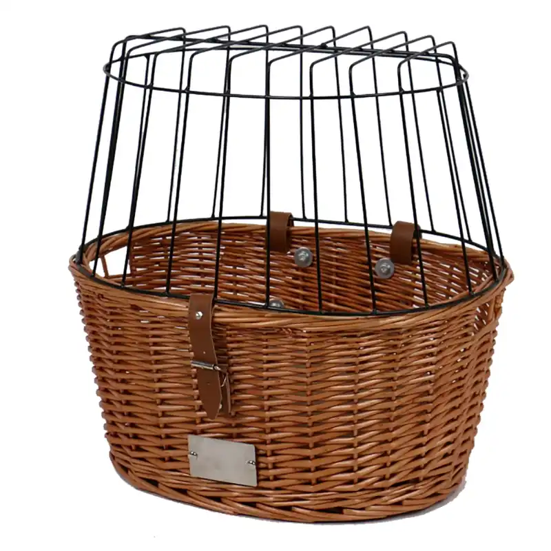 Rieten Fietsmand Draad Max. 8Kg 50X41X35Cm Zwart Gratis Retour