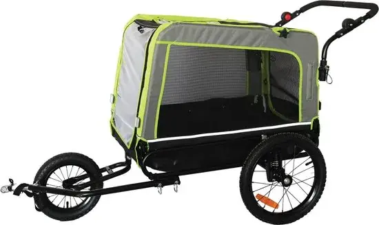 Prime Line Pet Trailer 8 Grey/Green 80x66x57 cm 30 kg Merkproduct