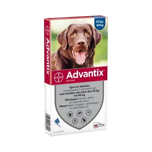 Advantix Spot On 400 25-40Kg 4,0 Ml Beperkte Voorraad