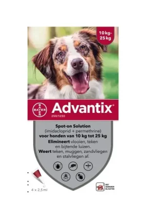 Advantix Spot On 250 10-25 kg 2,5 ml Express Levering