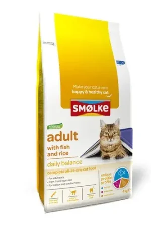 Dagaanbieding Smolke Cat adult fish&rice 4 kilo