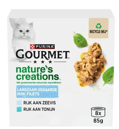Actieprijs Gourmet Nature‘S Creations Blik Mousse Met Saus Zeevis MP 8x85 gr