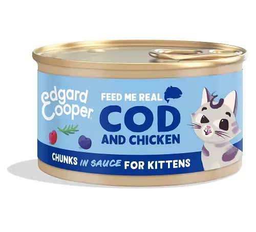 Edgard & Cooper Kitten Chunks Cod & Chicken 85 gram Lage Prijs