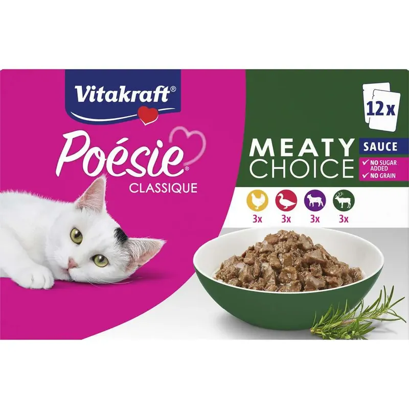 Betaalbaar Vitakraft Poesie Classique MP MeaytuSauce 12x85 gr