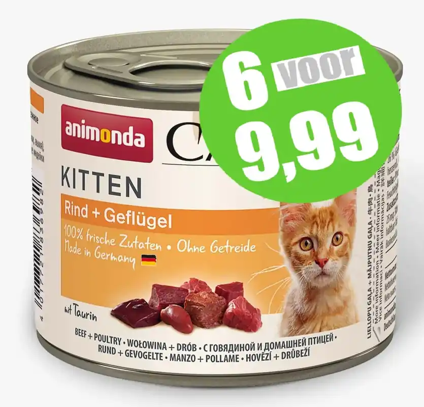 Bestel Nu Animonda Carny Kitten Gevogelte & Rund 200 gr