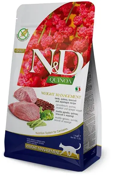 N&D Quinoa Weight Management Lam Adult 5 kg Gratis Retour