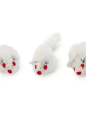 Koop Online Beeztees Plush Muisje Wit Zakje (3 Stuks)