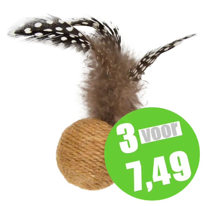 Jack & Vanilla Herbals Hennep Bal Met Veer 6,5 cm Koopje