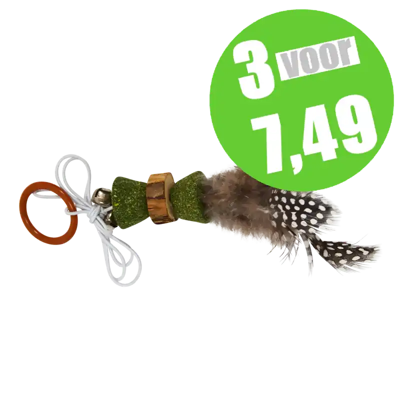 Beperkte Voorraad Jack & Vanilla Herbals Kattenkruid Touw Met Bal & Veer 4,8 cm