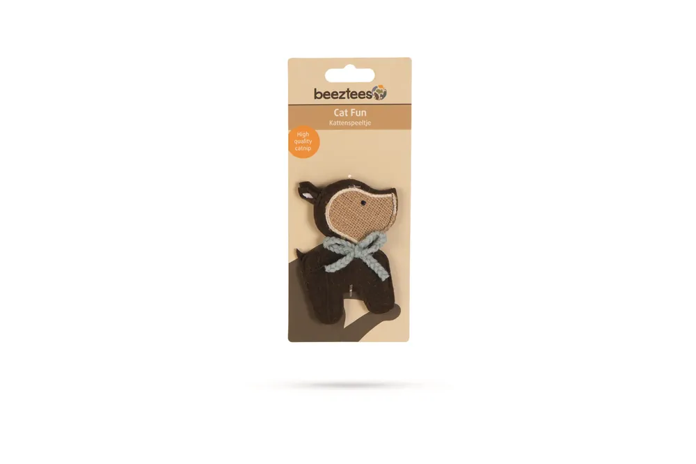 Beeztees Catnip Hert Tino - Kattenspeelgoed - Bruin - 10x7 cm Lage Kosten