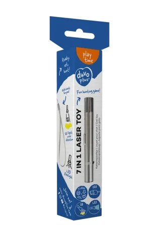 Gratis Retour 7 in 1 Laser Kattenspeeltje 11,5x1,5x1,5 cm Zilver